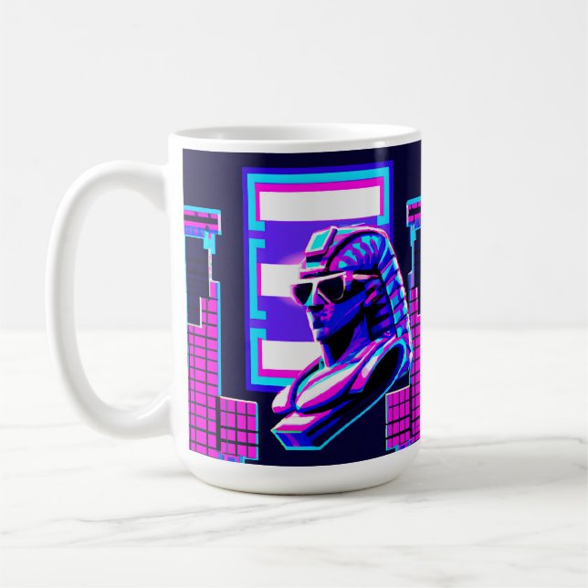 Caneca De Café Synthwave Pharaoh (Esquerda)