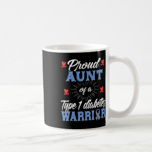 Caneca De Café T1d Tia Orgulhosa Conscientização Diabetes Tipo 1