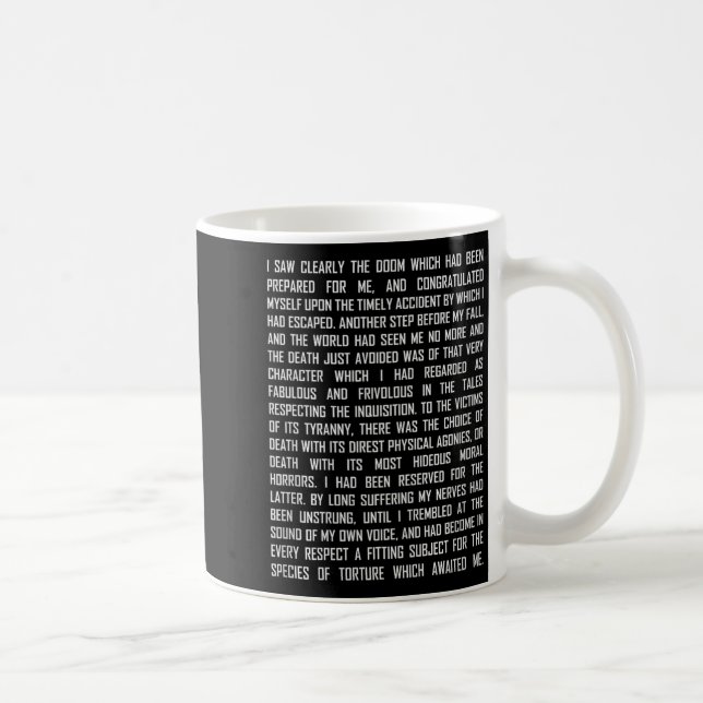 Caneca De Café T E O Pêndulo Edgar Allan E Etry Trecho Prem (Direita)