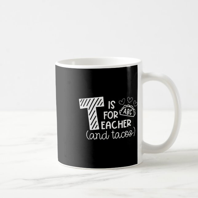 Caneca De Café T é para Professor e Tacos, Presentes para Profess (Direita)