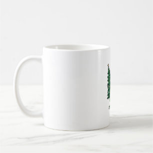 Caneca De Café T-Rex de Natal Carregando Árvore de Natal