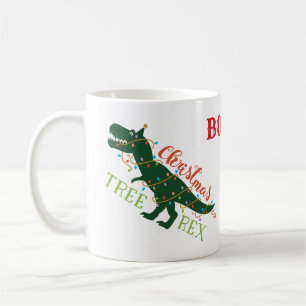 Caneca De Café T-REX de Natal do CHEFE