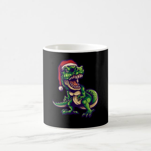 Caneca De Café T-rex Dinossauro de Natal | Design de Dinossauro (Centro)