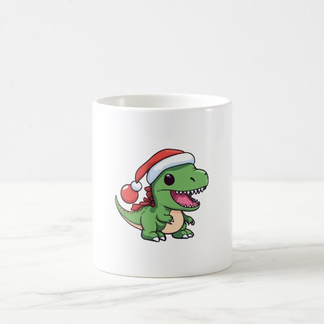 Caneca De Café T-Rex Dinossauro Kawaii em Chapéu de Natal (Centro)