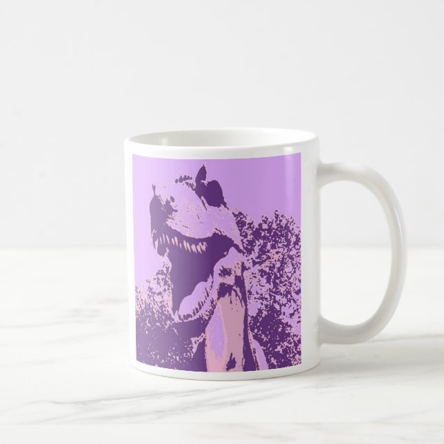 Caneca De Café T-Rex Dinossauro Roxo (Direita)