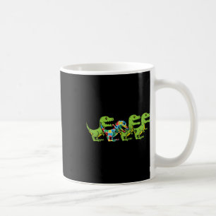 Caneca De Café T-rex Dinossauros Puzzle Dino Autismo Conscientiza