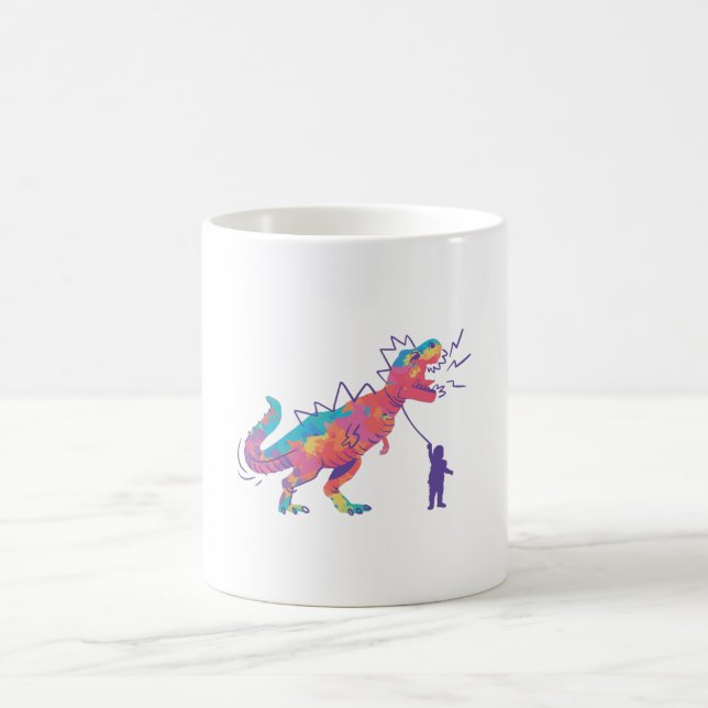 Caneca De Café T-Rex em uma coleira (Centro)