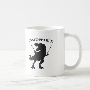 Caneca De Café T-rex imparável - Escolher cor de fundo