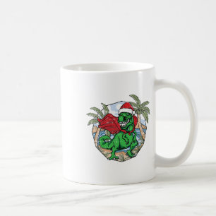 Caneca De Café T-rex Natal Em Julho Praia Tropical Verão Férias