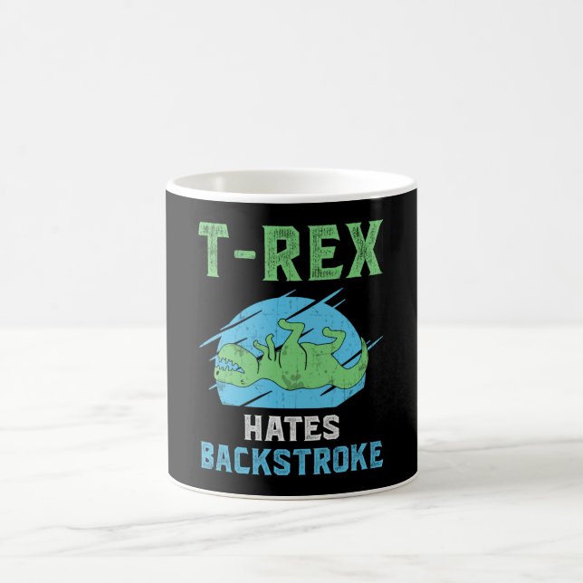 Caneca De Café T-Rex Odeia Curso Traseiro Nadando Natação Nadador (Centro)