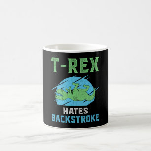 Caneca De Café T-Rex Odeia Retrocesso Nadando Natação Nadadora