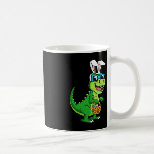 Caneca De Café T Rex Páscoa Coelhinha Com Cesta De Ovos Dinossaur