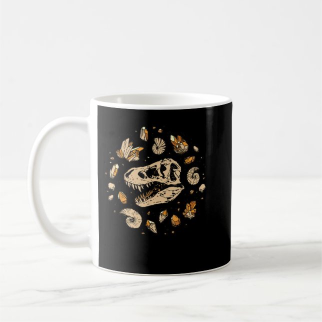 Caneca De Café T-Rex Skeleton Dino ossos paleontólogo Fossil Di (Esquerda)