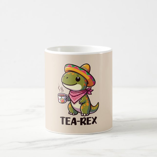 Caneca De Café T-Rex: Um Tea Bebendo Engraçado e Bonito do Dinoss (Centro)