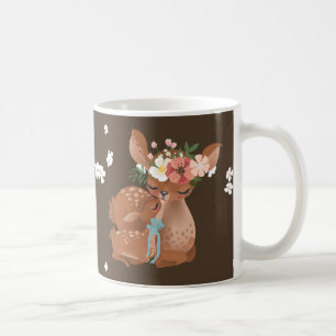 Caneca De Café T-shirt bonito do Mama Cervo Com Ela Bebê