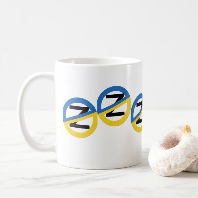 Caneca De Café T-Shirt contra a Rússia (Com Donut)