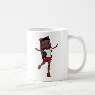 Caneca De Café T-shirt da menina da escola do afro-americano