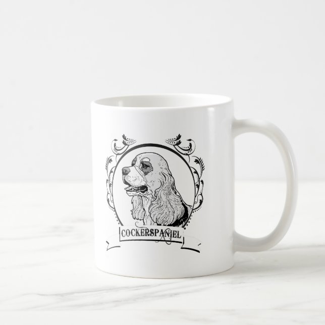 Caneca De Café T-shirt de Cockerspaniel (Direita)
