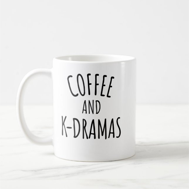 Caneca De Café T-Shirt do Café e do K-Drama (Esquerda)