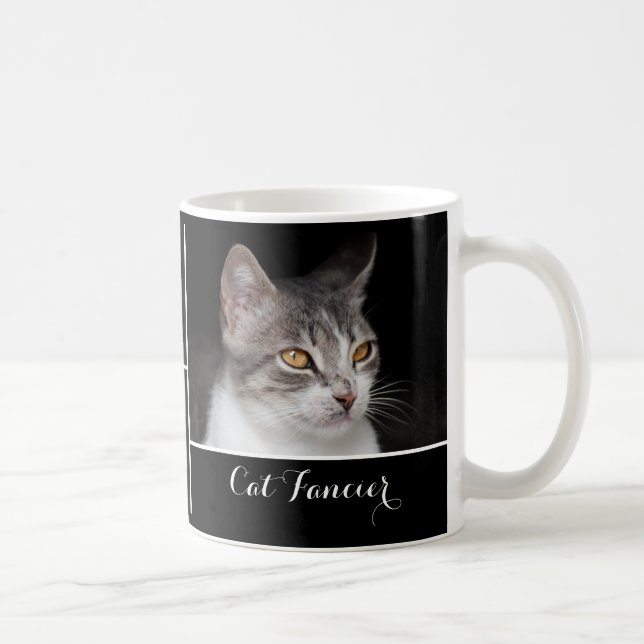 Caneca De Café Tabby Cat Fancier - texto personalizado (Direita)