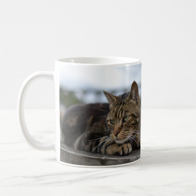 Caneca De Café Tabby cat pronto para ação (Esquerda)