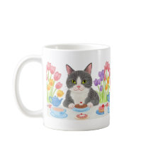 Tabby Cat Tea Party Mug