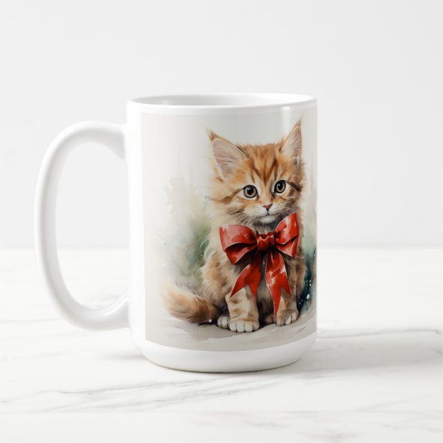 CANECA DE CAFÉ TABELA DE LARANJA FLUFFY COM ARCO VERMELHO (Esquerda)
