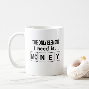 Caneca De Café Tabela Periódica Dinheiro Elemento Engraçado