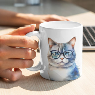 Caneca De Café Tabulações de Cinza de Aquarela por Cat Personaliz