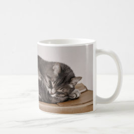 Caneca De Café Tabuleiro de Cinzas Cachorros por Gato Dormindo Na
