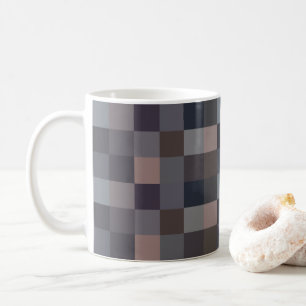 Caneca De Café Tabuleiro de Xadrez Cinza