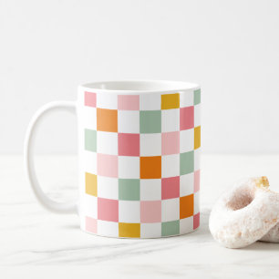 Caneca De Café Tabuleiro de Xadrez Colorido