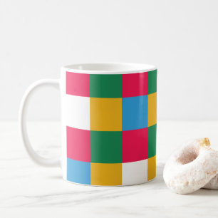 Caneca De Café Tabuleiro de Xadrez Festivo Colorido