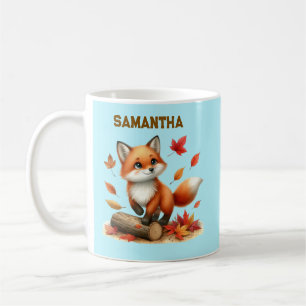 Caneca De Café Taça da Raposa de Outono com Nome Personalizado