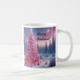 Caneca De Café Taça de Café de Cena de Natal Rosa