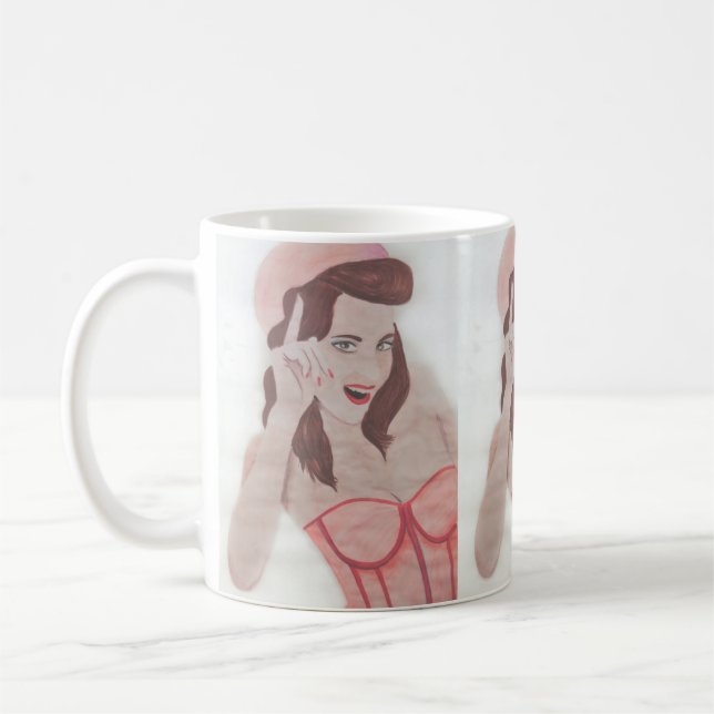 Caneca De Café Taça de Café Pinta-A-Rosa-Pinta-Mão (Esquerda)