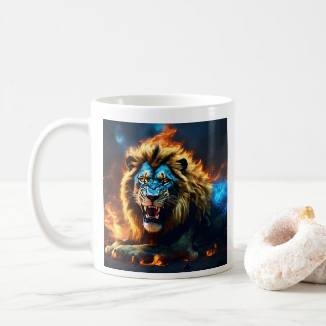Caneca De Café Taça de Leão Majestoso (Com Donut)