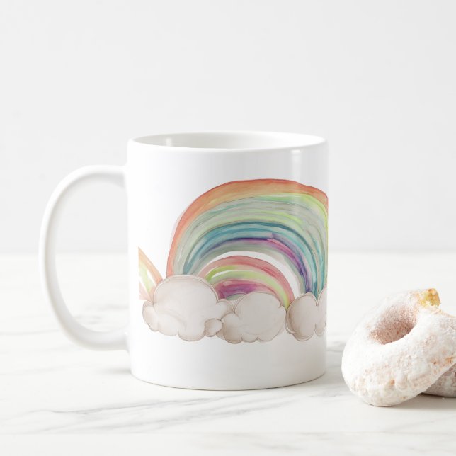 Caneca De Café Taça do Café Arco-íris (Com Donut)