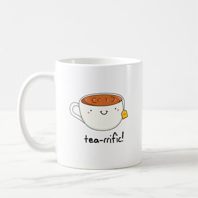 Caneca De Café Taça Engraçada De Tea Pun (Esquerda)