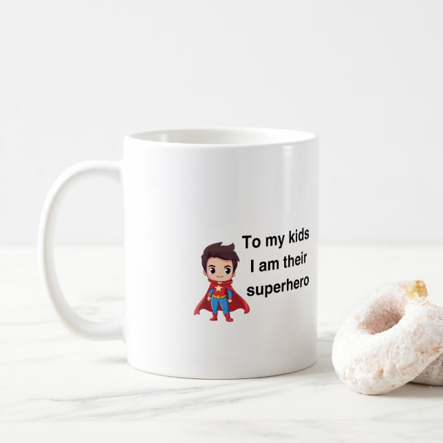 Caneca De Café Taça para pais super-heróis (Com Donut)