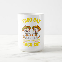 Caneca De Café Taco Cat Ortografado Para Trás Ainda É Taco Cat