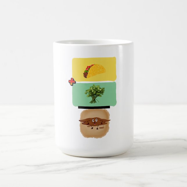 Caneca De Café Taco + Cilantro = 💩 (Design Anticorro Engraçado) (Centro)