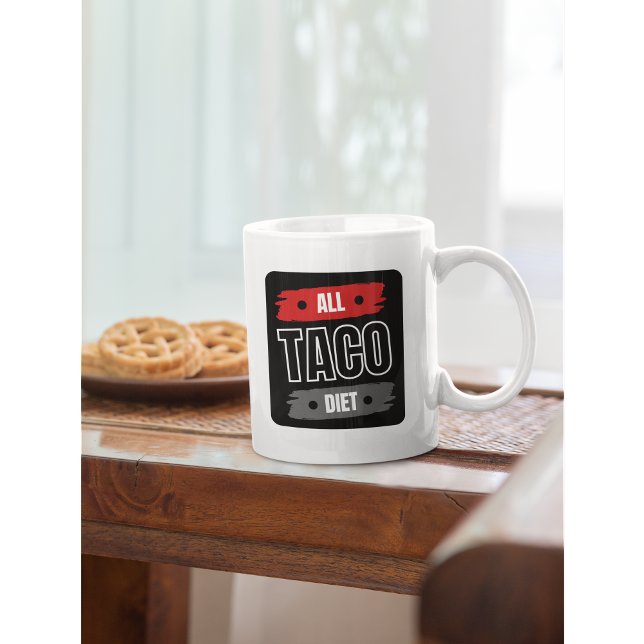 Caneca De Café Taco Diet Engraçado Coffee Mug (Criador carregado)