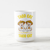 Taco Gato Escrito ao Contrário Divertido Cinco de 