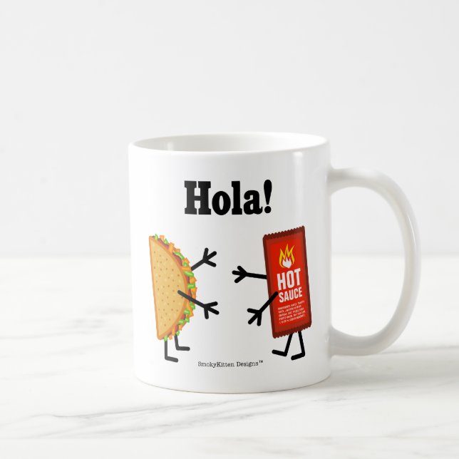 Caneca De Café Taco & molho picante - Hola! (Direita)