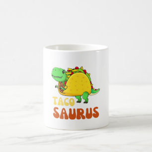 Caneca De Café Taco saurus Taco Dinossaur T rex Funny Dino on