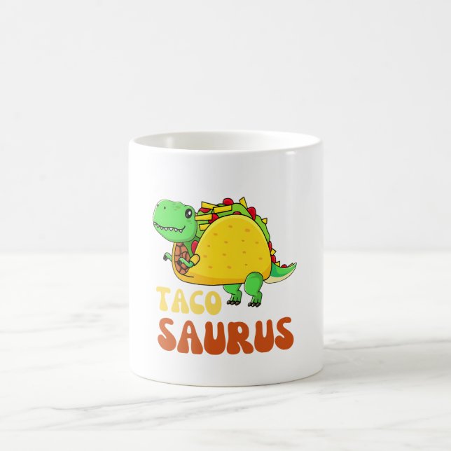 Caneca De Café Taco saurus Taco Dinossaur T rex Funny Dino on (Centro)