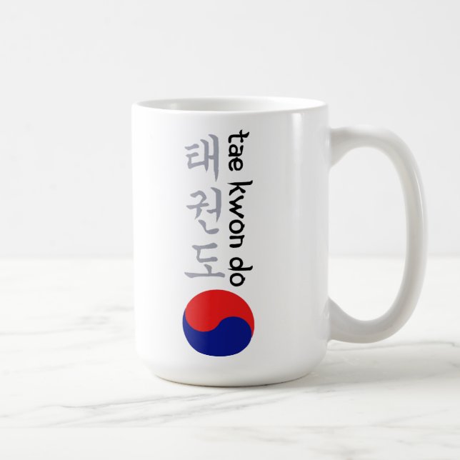 Caneca De Café Tae Kwon faz a caligrafia & o símbolo coreanos (Direita)