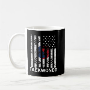 Caneca De Café Taekwondo Coreano Artes Marciais Treinando Bandeir