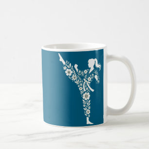 Caneca De Café Taekwondo Feminino Artes Marciais Florais Karatê